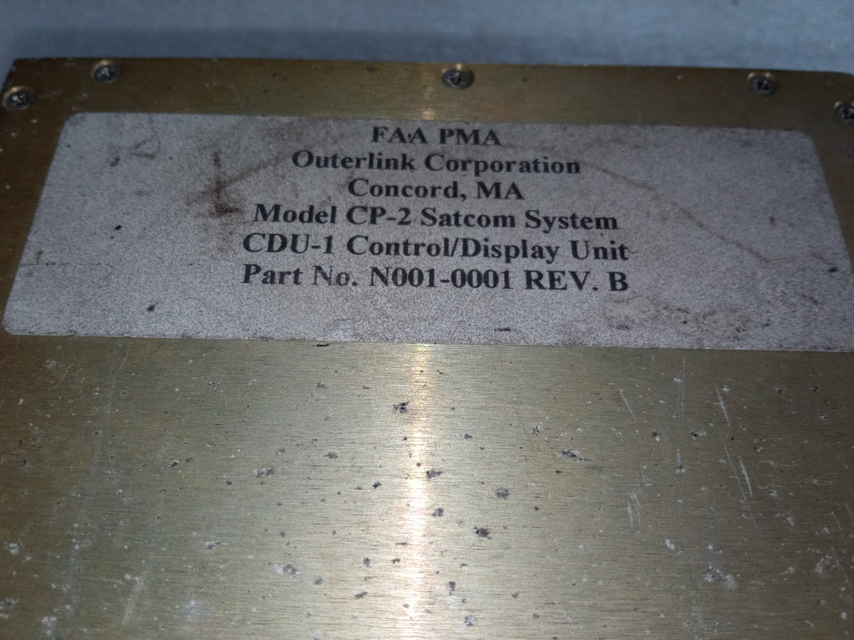 OuterLink CP2 SATCOM Control Display Unit — P/N N001-0001 REV B Aviacharter{{Product SKU}}  Aviacharter