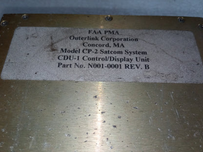 OuterLink CP2 SATCOM Control Display Unit — P/N N001-0001 REV B Aviacharter{{Product SKU}}  Aviacharter