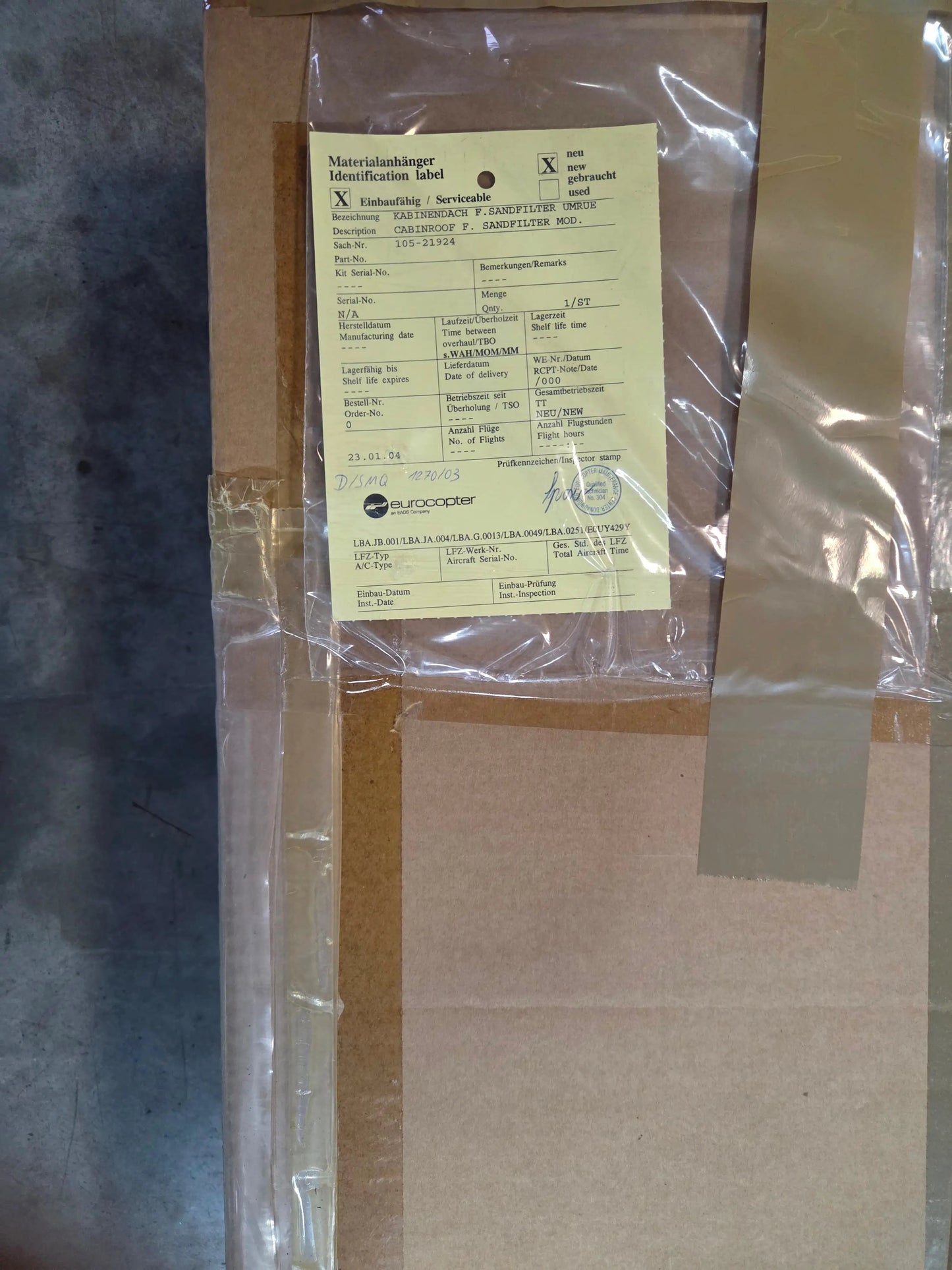 Cabinroof Sandfilter Mod Eurocopter