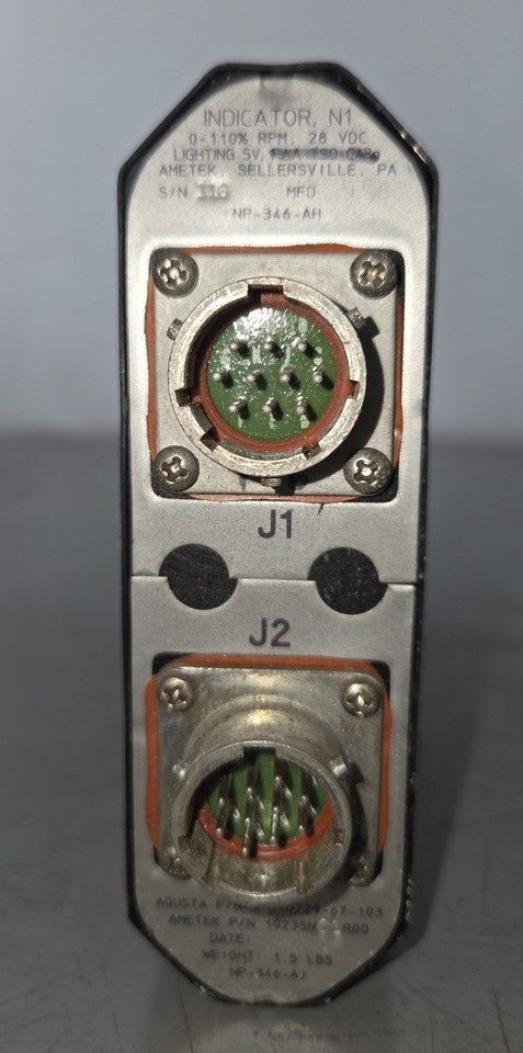 INDICATOR N1 Agusta A109 PN 109-0729-67-103 AMETEK 10235N01R00 Agusta{{Product SKU}}  Aviacharter