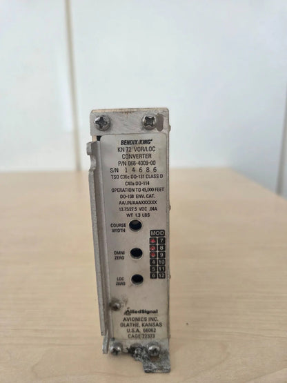 KN72 VOR LOC CONVERTER P/N 066-4009-00. Bendix/King{{Product SKU}}  Aviacharter